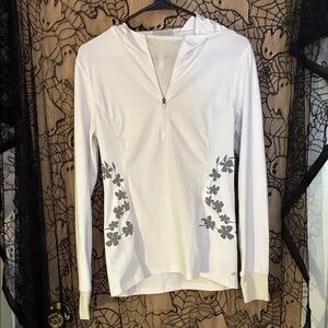 Fabletics Women's White Floral Workout Hoodie